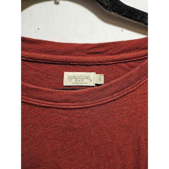 Spartina 449 Pomegranate Pullover Sweater Hudson Fringe Hem Oversized Large Red - Picture 9 of 10